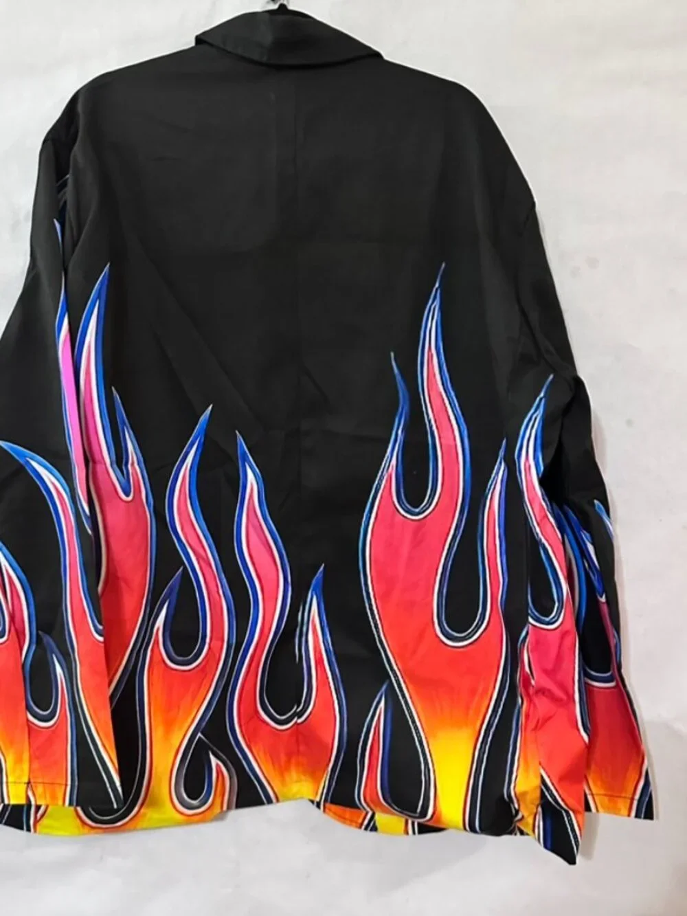 Conceptual Subculture Cotton Blazer Red Flame Hot Rod Size 2x  Biker Sport Coat